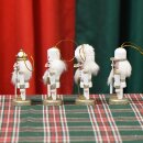 Nussknacker Christbaumschmuck 4er Set weiß in Box 10cm mit Aufhänger Preis pro Set