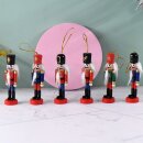 Nussknacker Christbaumschmuck 6er Set bunt in Box 10cm mit Aufhänger