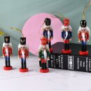 Nussknacker Christbaumschmuck 6er Set bunt in Box 10cm mit Aufhänger