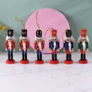 Nussknacker Christbaumschmuck 6er Set bunt in Box 10cm mit Aufhänger