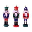 Nussknacker Christbaumschmuck 3er Set grün, rot,...