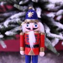 Nussknacker Christbaumschmuck 3er Set grün, rot, blau in Box 13cm mit Aufhänger