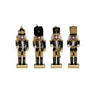 Nussknacker Christbaumschmuck 4er Set schwarz in Box 13cm...