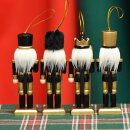 Nussknacker Christbaumschmuck 4er Set schwarz in Box 13cm...