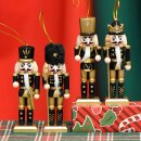 Nussknacker Christbaumschmuck 4er Set schwarz in Box 13cm mit Aufhänger