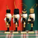 Nussknacker Christbaumschmuck 4er Set schwarz in Box 13cm mit Aufhänger