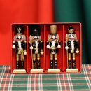 Nussknacker Christbaumschmuck 4er Set schwarz in Box 13cm mit Aufhänger