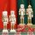 Nussknacker Christbaumschmuck 4er Set weiß in Box 13cm mit Aufhänger
