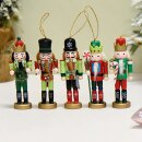 Nussknacker Christbaumschmuck 5er Set bunt in Box 13cm mit Aufhänger