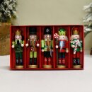 Nussknacker Christbaumschmuck 5er Set bunt in Box 13cm mit Aufhänger