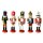 Nussknacker Christbaumschmuck 5er Set bunt in Box 13cm mit Aufhänger