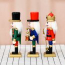 Nussknacker Nutcracker Weihnachtsdeko 3er Set bunt in Box 15cm zum stehen