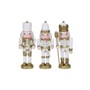 Nussknacker Nutcracker Weihnachtsdeko 3er Set Weiß...