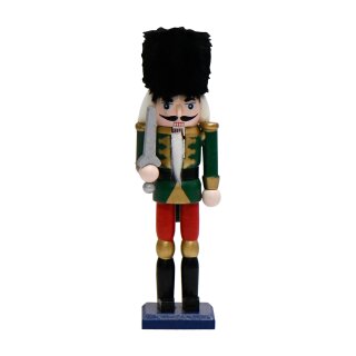 Premium Nussknacker Nutcracker Einzeln Verpackt in Box Sichtfenster Grün18cm