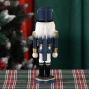 Premium Nussknacker Nutcracker Einzeln Verpackt in Box Sichtfenster Blau 25cm