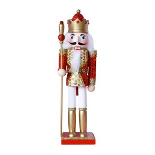Premium Nussknacker Nutcracker Einzeln Verpackt in Box Sichtfenster Rot Weiß 30cm