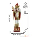 Premium Nussknacker Nutcracker Einzeln Verpackt in Box Sichtfenster Rot Weiß 30cm