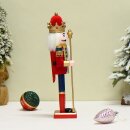 Premium Nussknacker Nutcracker Einzeln Verpackt in Box Sichtfenster Rot 30cm