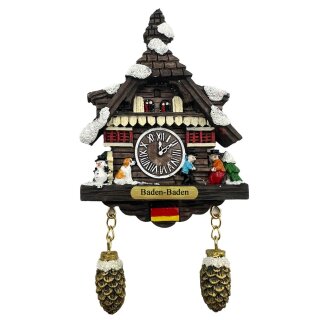 Kuckucksuhr Magnet Souvenir Alpen Hütte Wetterhaus Kühlschrankmagnet Baden-Baden
