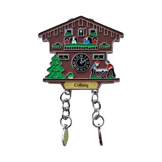 Kühlschrankmagnet Alpen Kuckucksuhr Magnet Reisemagnet Mitbringsel Metall - Coburg