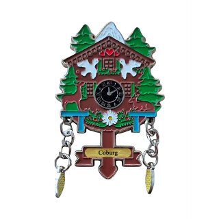 Kühlschrankmagnet Alpen Kuckucksuhr Magnet  Reisemagnet Mitbringsel Metall - Coburg