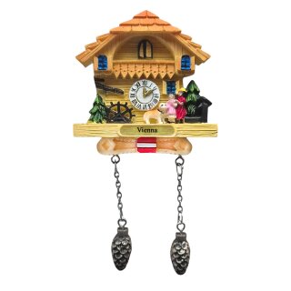 Kühlschrankmagnet Alpen Kuckucksuhr Magnet  Urlaubserinnerung Mitbringsel Deko - Vienna