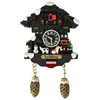 Winter Kuckucksuhr Magnet Wetterhaus Thermomether Deko - Salzburg