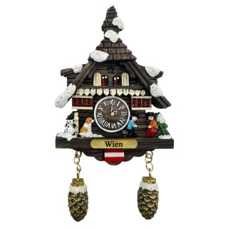 Kuckucksuhr Magnet Souvenir Alpen Hütte Wetterhaus Kühlschrankmagnet Wien