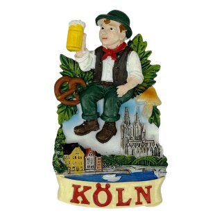 Magnet Polyresin Kühlschrankmagnet Souvenir Mitbringsel Tracht Figur - Köln