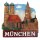 Kühlschrankmagnet München Frauenkirche Rathaus mit Schriftzug