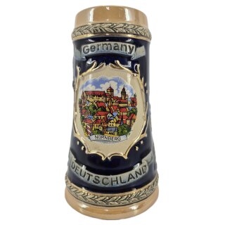 Reliefkrug Deutschland 350ml 15cm Hoch Germany Nürnberg bemalt