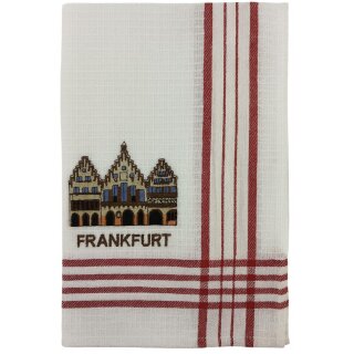 Geschirrtuch Tuch Handtuch ca. 65 x 40cm Deutschland Frankfurt Römer Rot