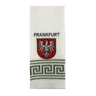 Geschirrtuch Tuch Handtuch ca. 60 x 40cm Deutschland Frankfurt Stadtwappen Grün