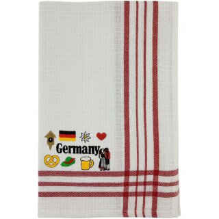 Geschirrtuch Tuch Handtuch ca. 65 x 40cm Germany Deutsch Motive Rot