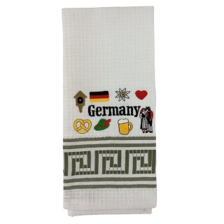 Geschirrtuch Tuch Handtuch ca. 60 x 40cm Germany Deutsch Motive Grün