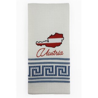 Geschirrtuch Tuch Handtuch ca. 60 x 40cm Austria Österreich Landkarte Flagge Blau