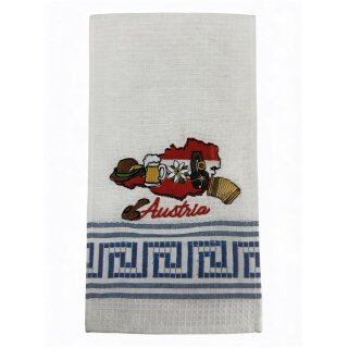 Geschirrtuch Tuch Handtuch ca. 60 x 40cm Austria Landkarte Österreichische Motive Blau