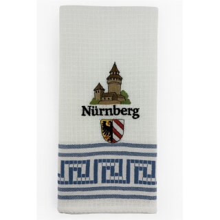 Geschirrtuch Tuch Handtuch ca. 60 x 40cm Deutschland Nürnberg Kaiserburg Stadtwappen Blau