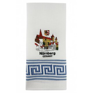 Geschirrtuch Tuch Handtuch ca. 60 x 40cm Deutschland Nürnberg Altstadt Kaiserburg Blau