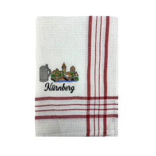 Geschirrtuch Tuch Handtuch ca. 65 x 40cm Deutschland Nürnberg Kaiserburg Rot