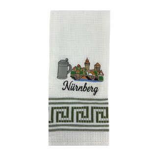 Geschirrtuch Tuch Handtuch ca. 60 x 40cm Deutschland Nürnberg Kaiserburg Grün