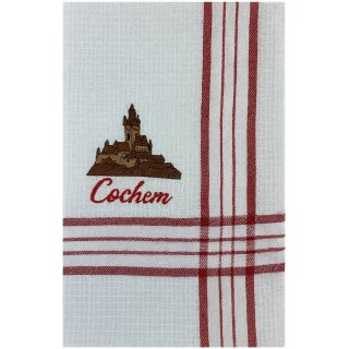 Geschirrtuch Tuch Handtuch ca. 65 x 40cm Deutschland Cochem Reichsburg Rot