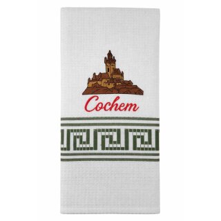 Geschirrtuch Tuch Handtuch ca. 60 x 40cm Deutschland Cochem Reichsburg Grün