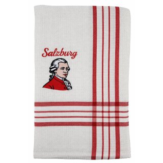 Geschirrtuch Tuch Handtuch ca. 65 x 40cm Austria Salzburg Mozart Rot