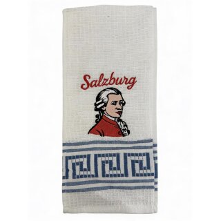 Geschirrtuch Tuch Handtuch ca. 60 x 40cm Austria Salzburg Mozart Blau