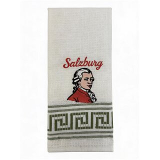Geschirrtuch Tuch Handtuch ca. 60 x 40cm Austria Salzburg Mozart Grün