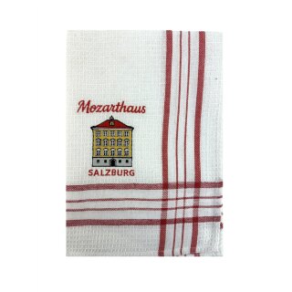 Geschirrtuch Tuch Handtuch ca. 65 x 40cm Austria Salzburg Mozarthaus Rot