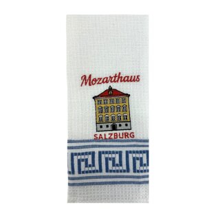 Geschirrtuch Tuch Handtuch ca. 60 x 40cm Austria Salzburg Mozarthaus Blau