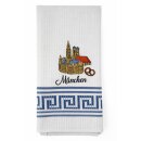 Geschirrtuch Tuch Handtuch ca. 60 x 40cm München Neues Rathaus Frauenkirche Blau