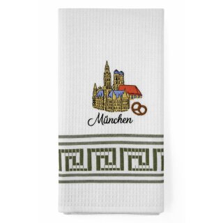 Geschirrtuch Tuch Handtuch ca. 60 x 40cm München Neues Rathaus Frauenkirche Grün